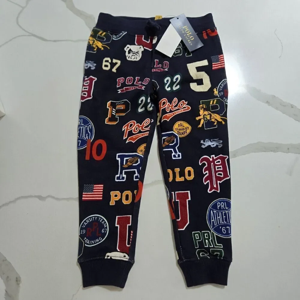 Ralph Lauren Polo Navy Logo Patchwork Joggers
